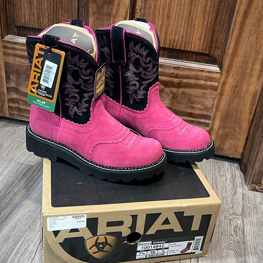 Pink and black fatbaby boots